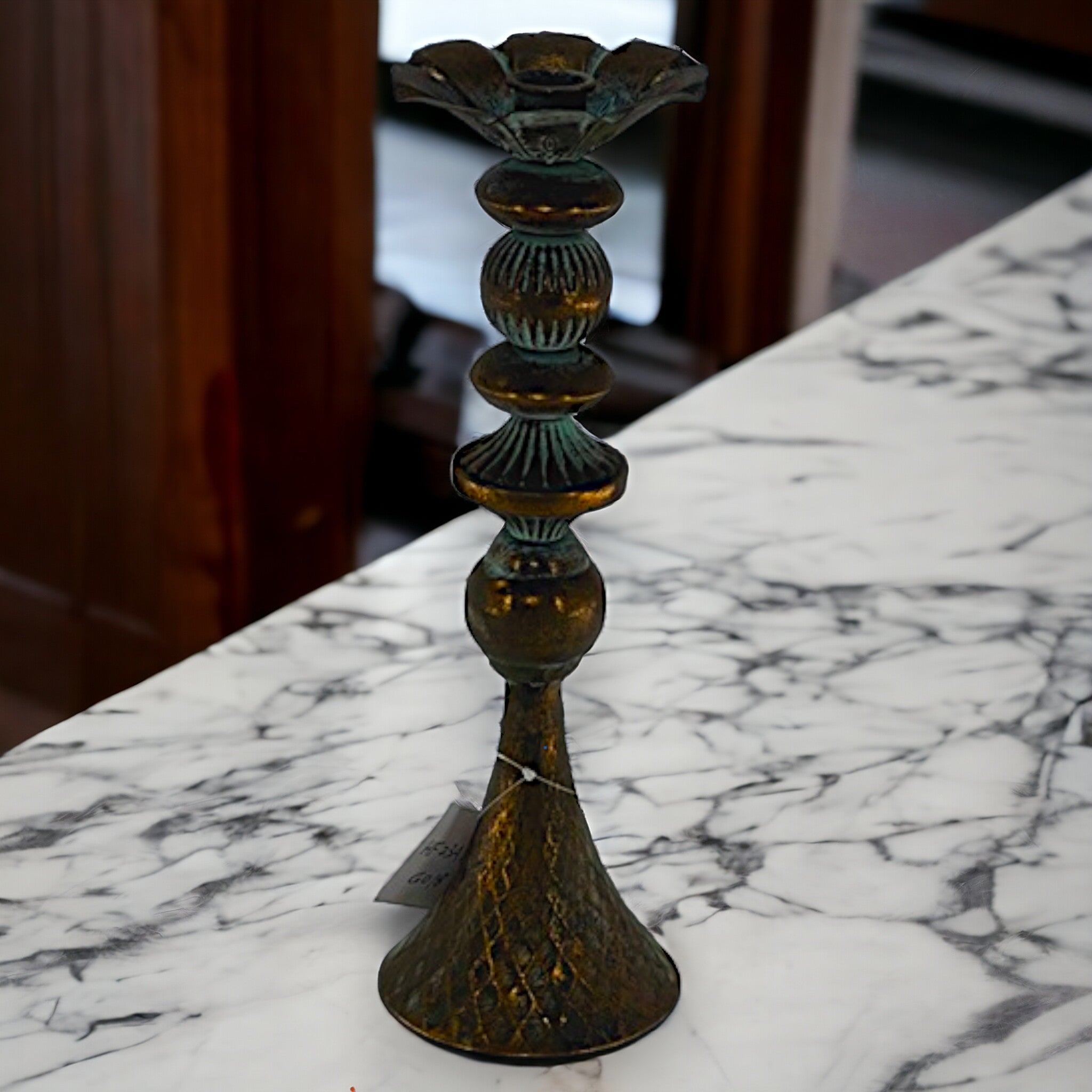 Candelabro Metálico color Bronce 1 vela