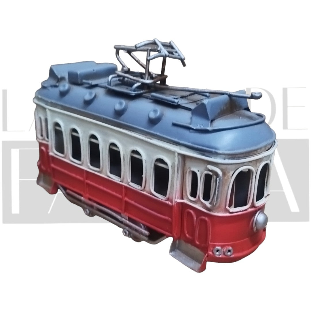 Figura Decorativa Tranvía Vintage Tricolor