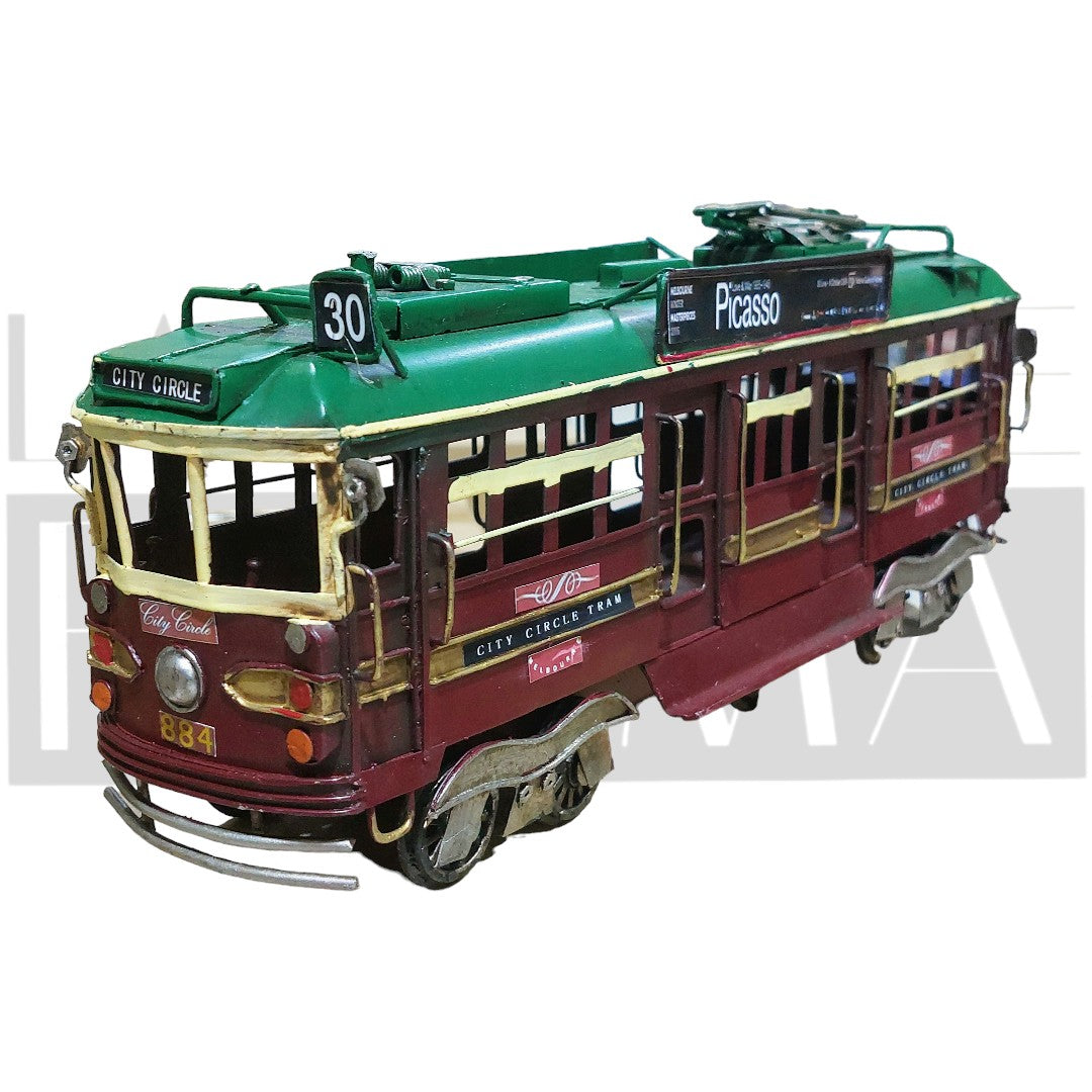 Figura Decorativa Tranvía Vintage Rojo