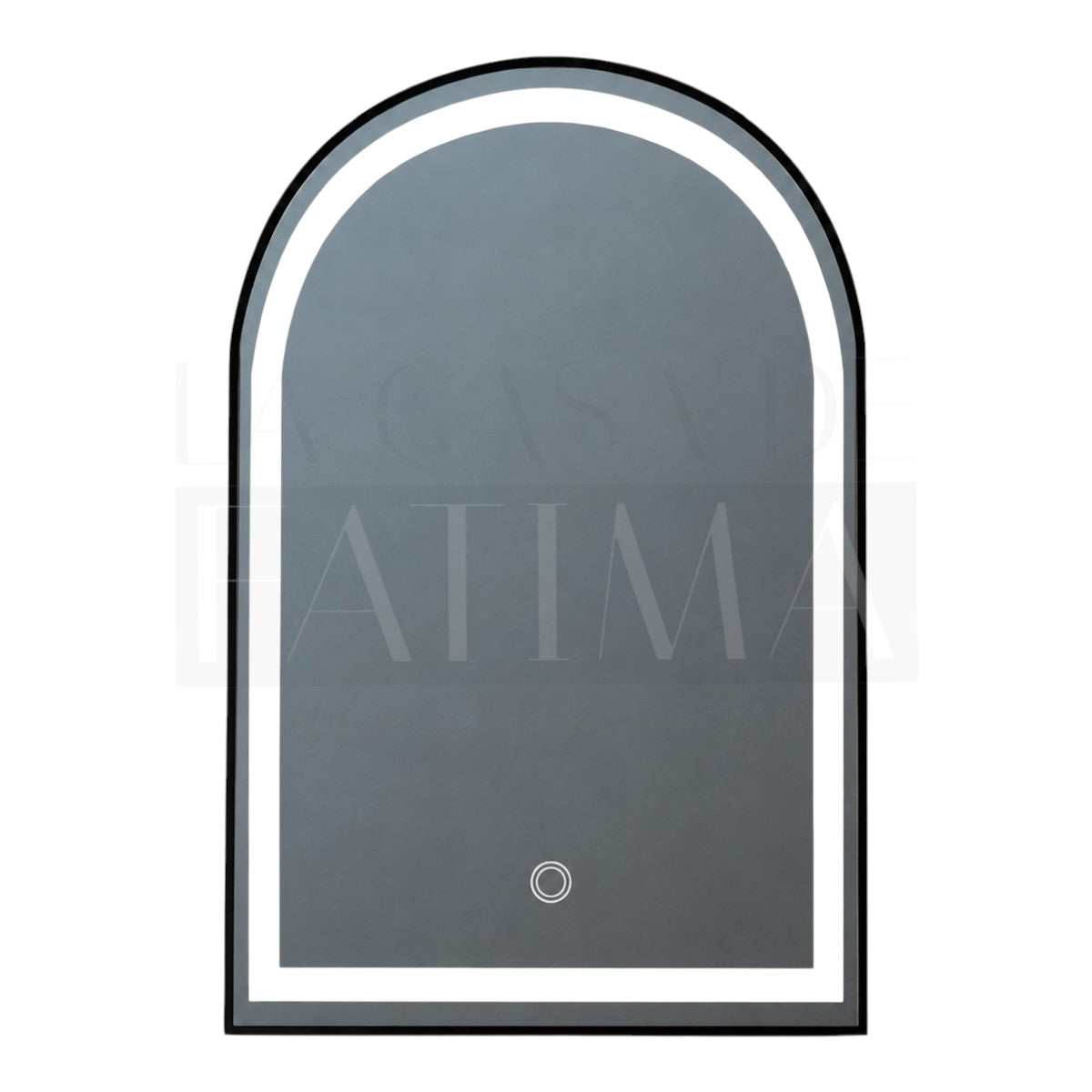 Espejo Arco LED Negro Touch 80x60 cm