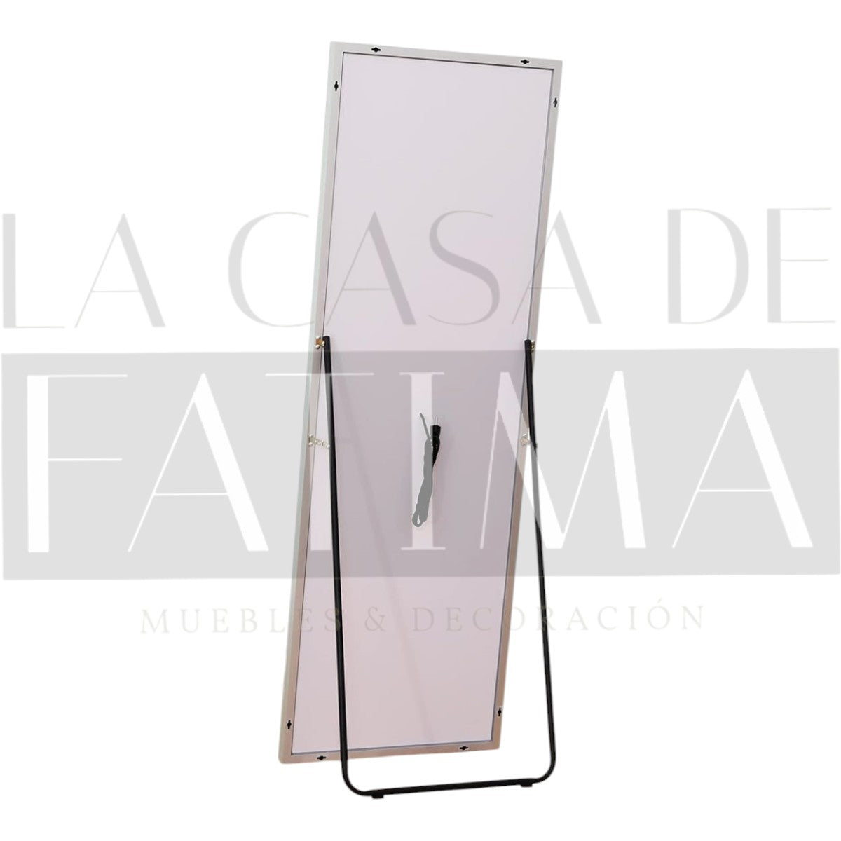 Espejo Dorado con Pedestal Rectangular LED