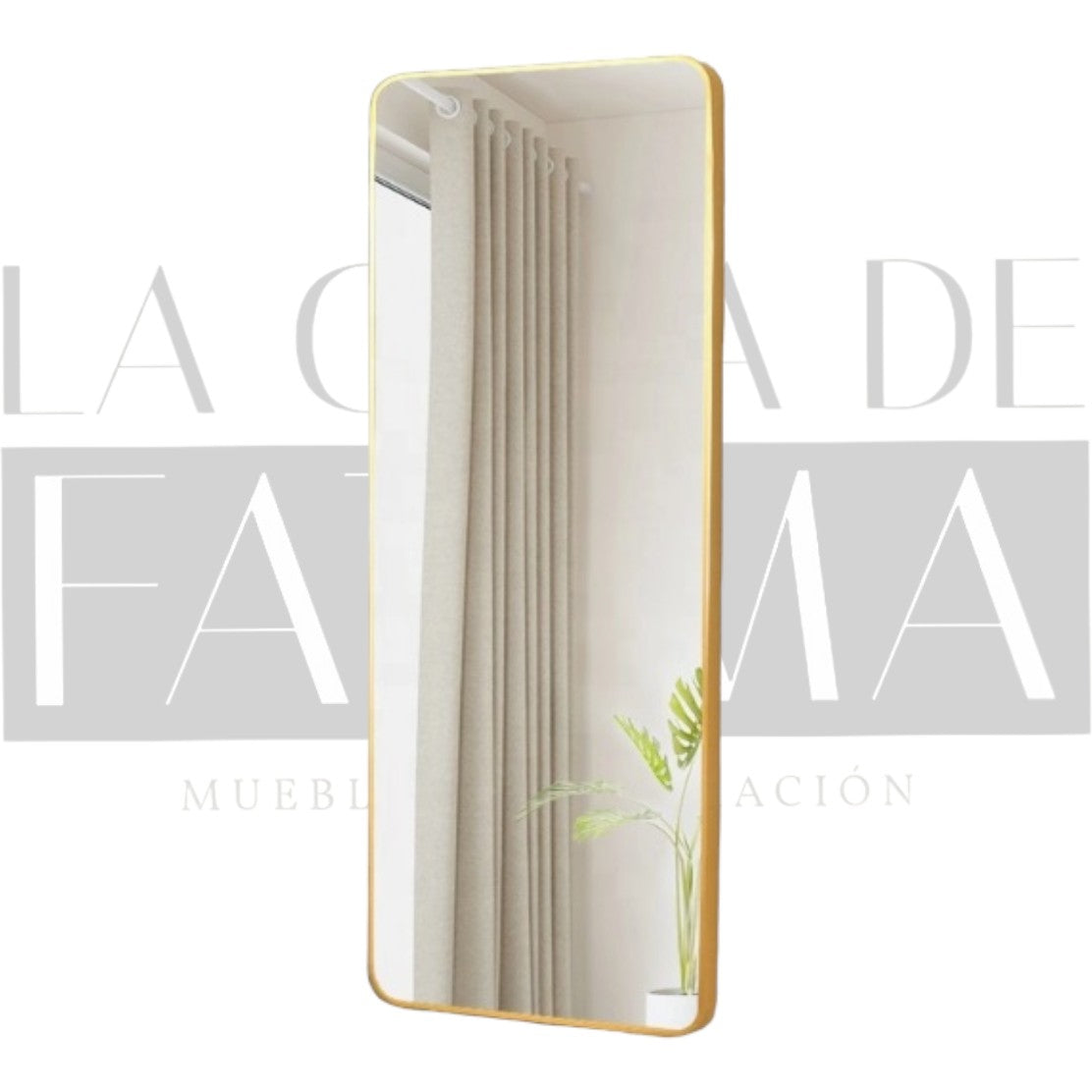 Espejo Mural Dorado Rectangular