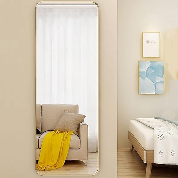 Espejo Mural Dorado Rectangular