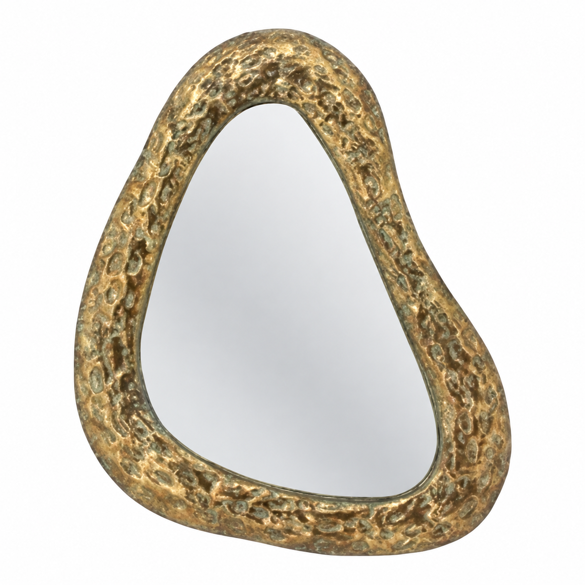 Espejo Orgánico con Marco Metálico Dorado – 73×63 cm