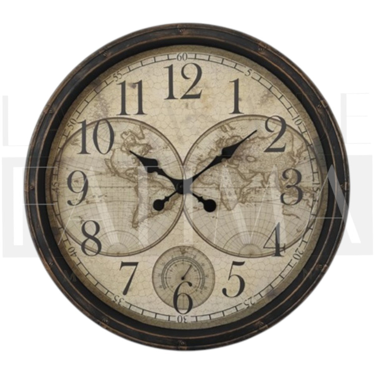 Reloj Mural Mapamundi Vintage 51 cm
