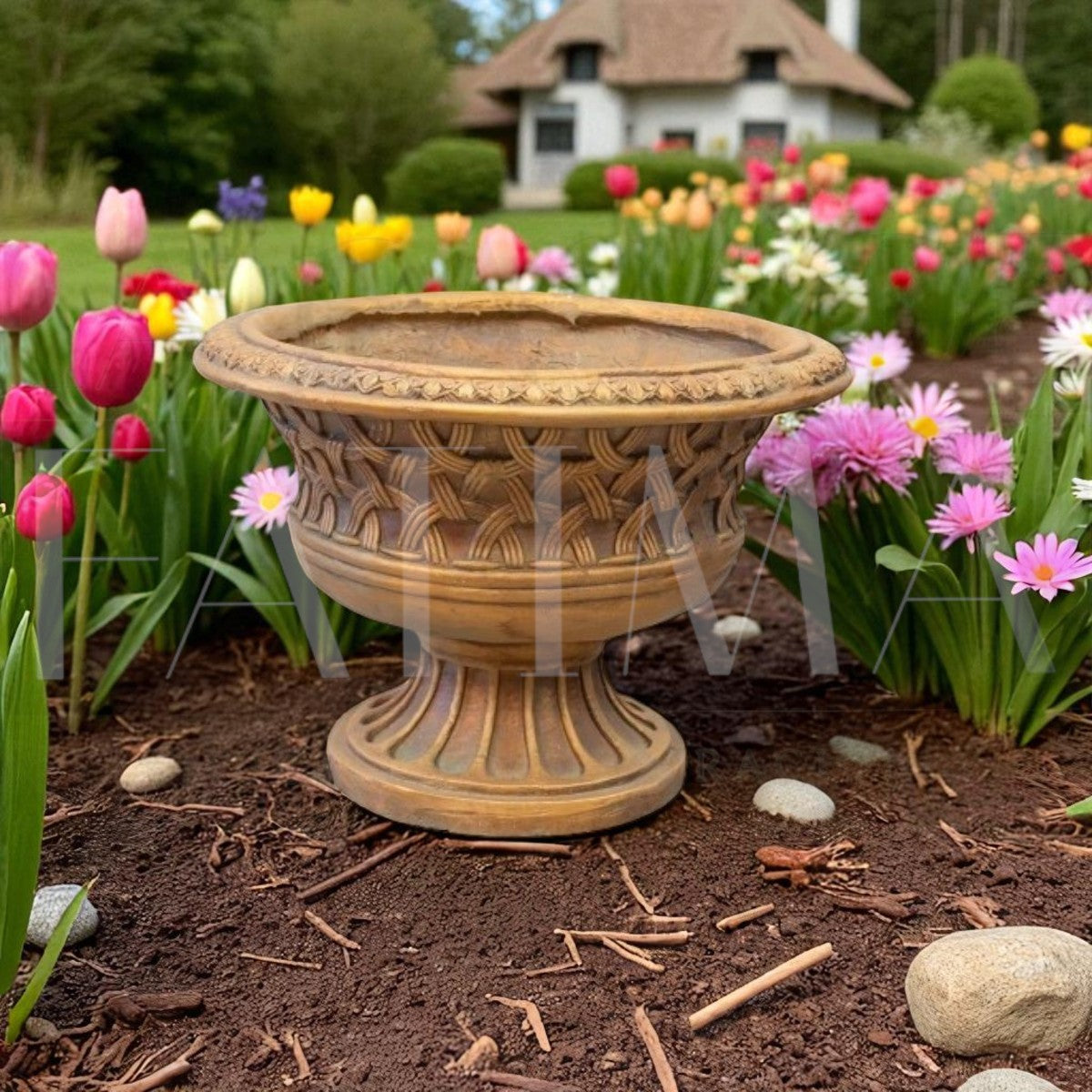 Maceta Dorada Entramada