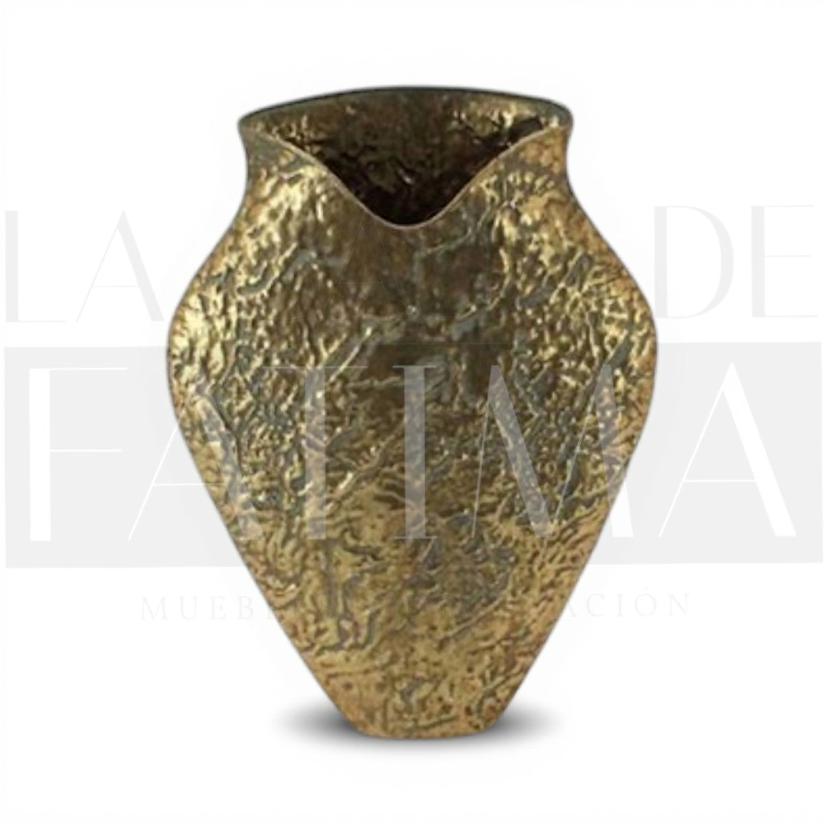 Vasija Metálica Martillada Dorada