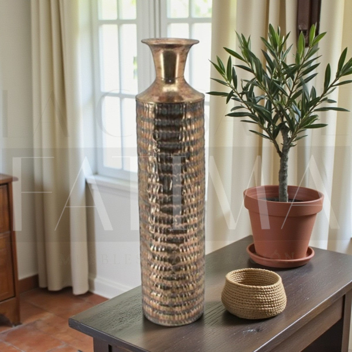 Vasija Metálica Cobriza – 82 cm