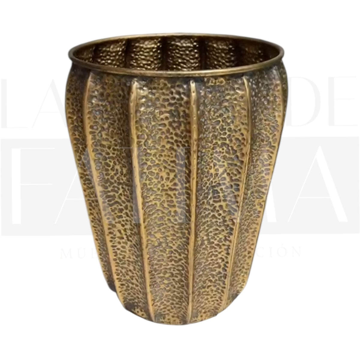 Macetero Metálico Dorado Texturado