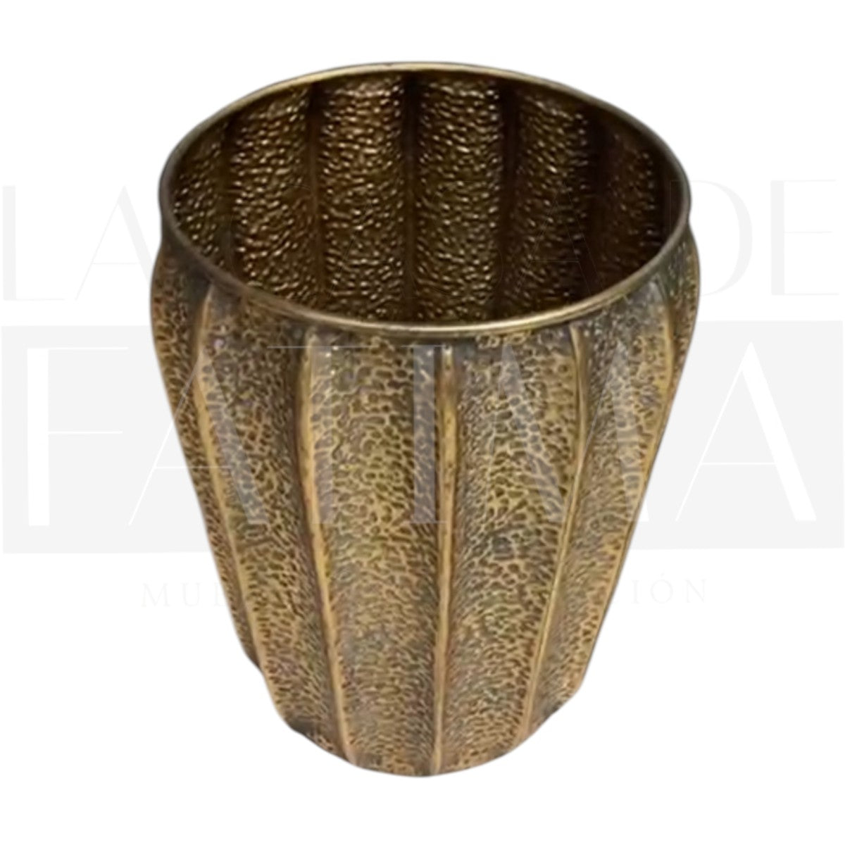 Macetero Metálico Dorado Texturado