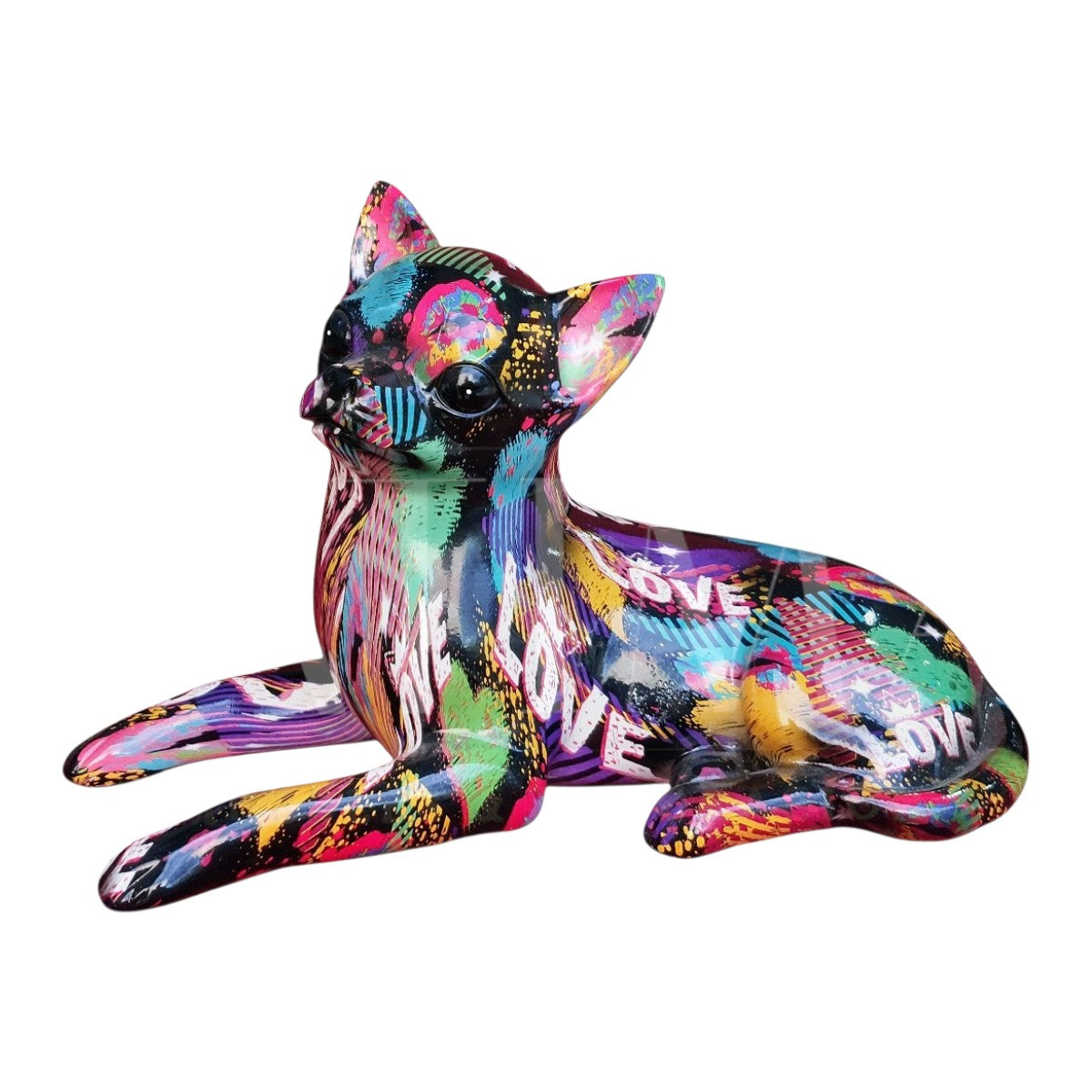 Figura Decorativa Chihuahua Graffiti Pop Art