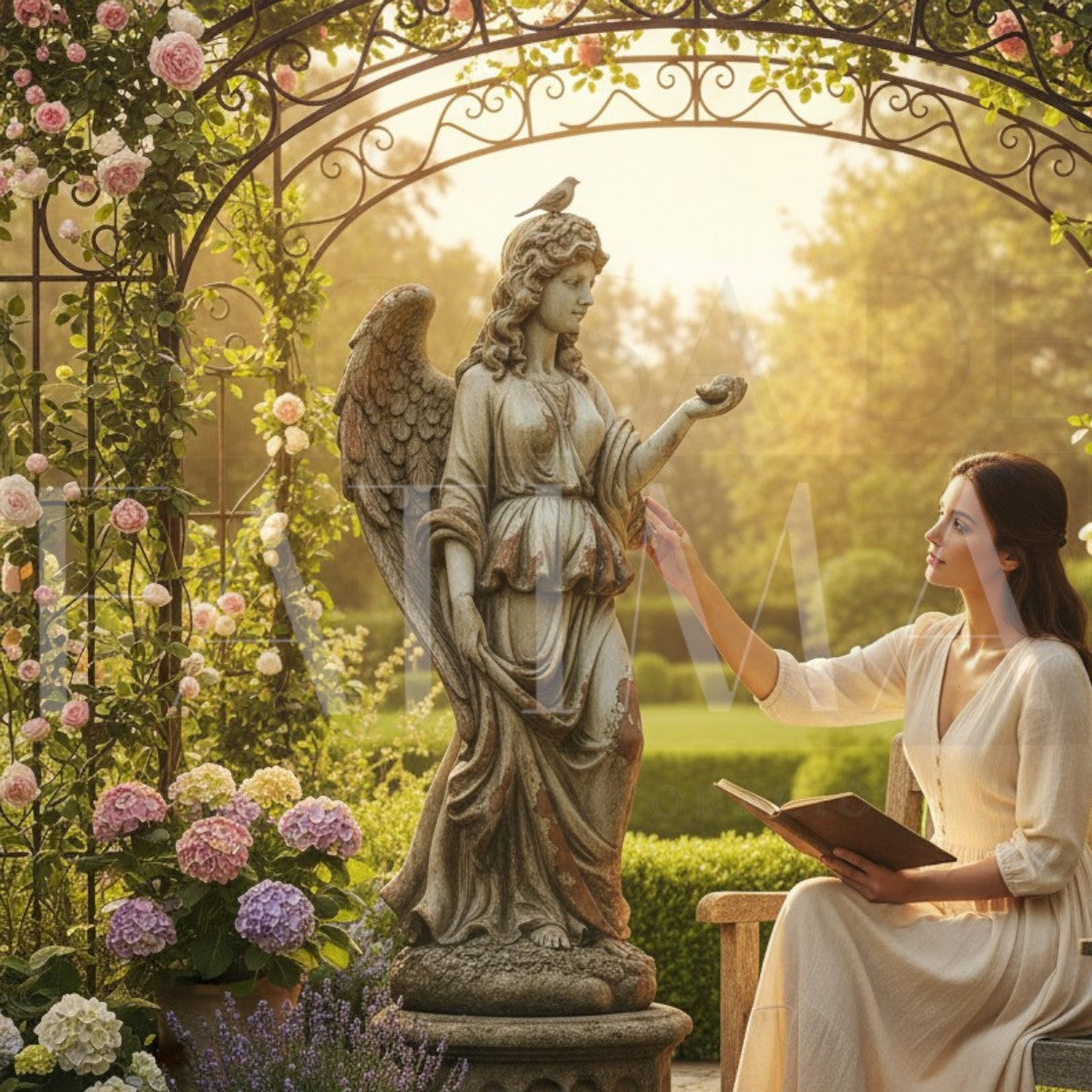 Figura Ángel Jardín Vintage