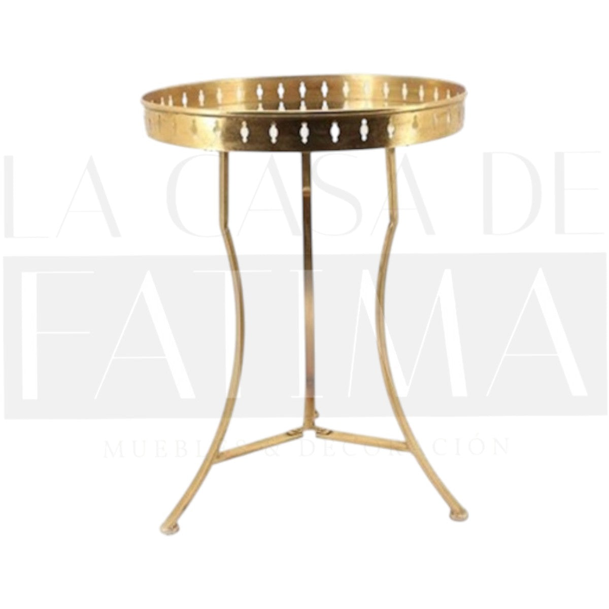 Mesa Auxiliar Metálica Dorada