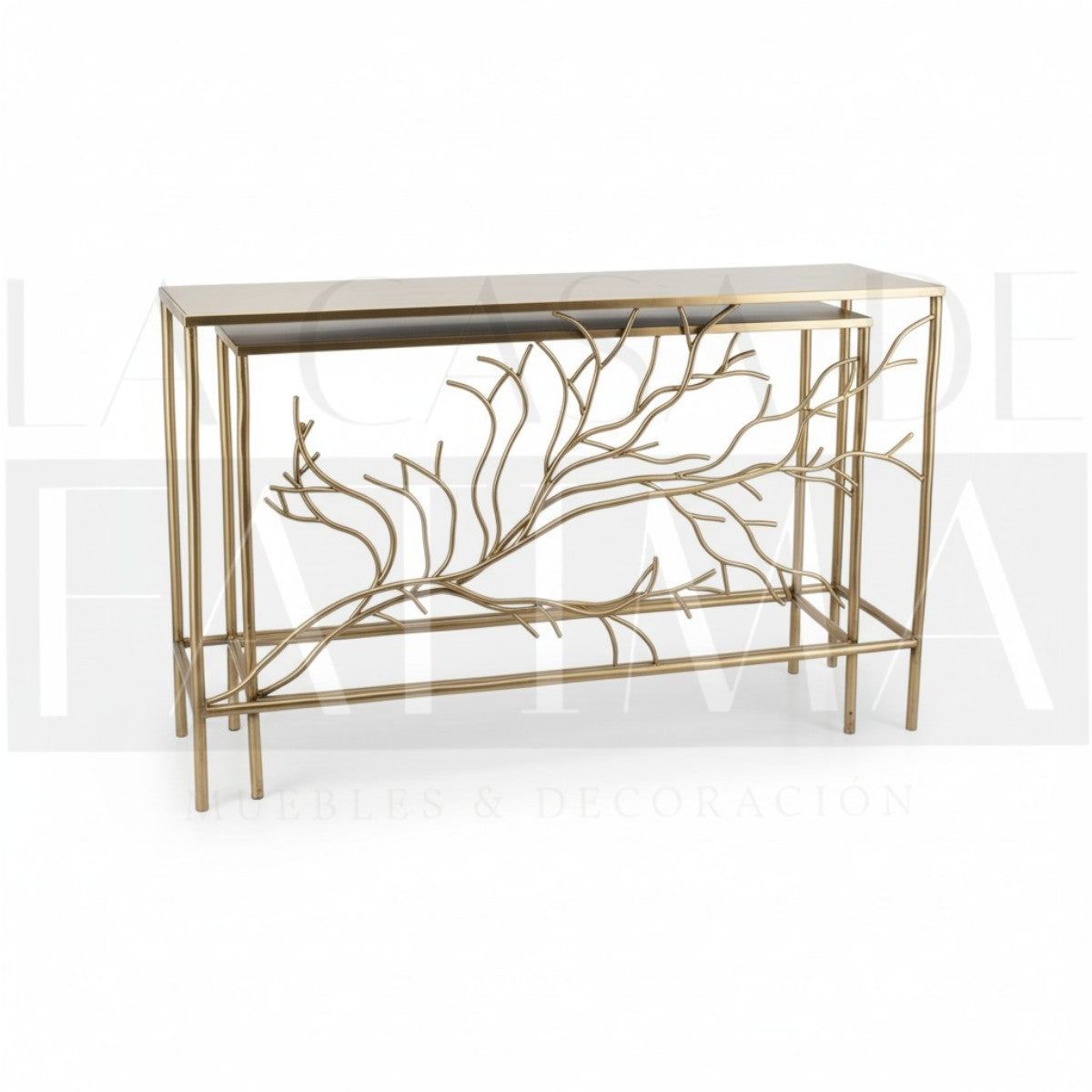 Set de 2 Arrimos Metálicos Dorados – Diseño Ramas
