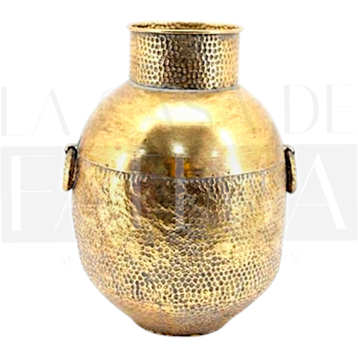 Vasija Metálica Dorada Ancha