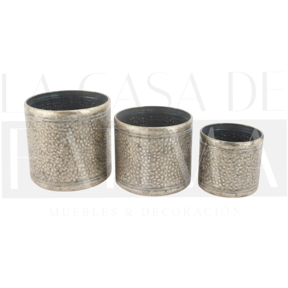 Set de 3 Macetas Metálicas – Dorado Chic
