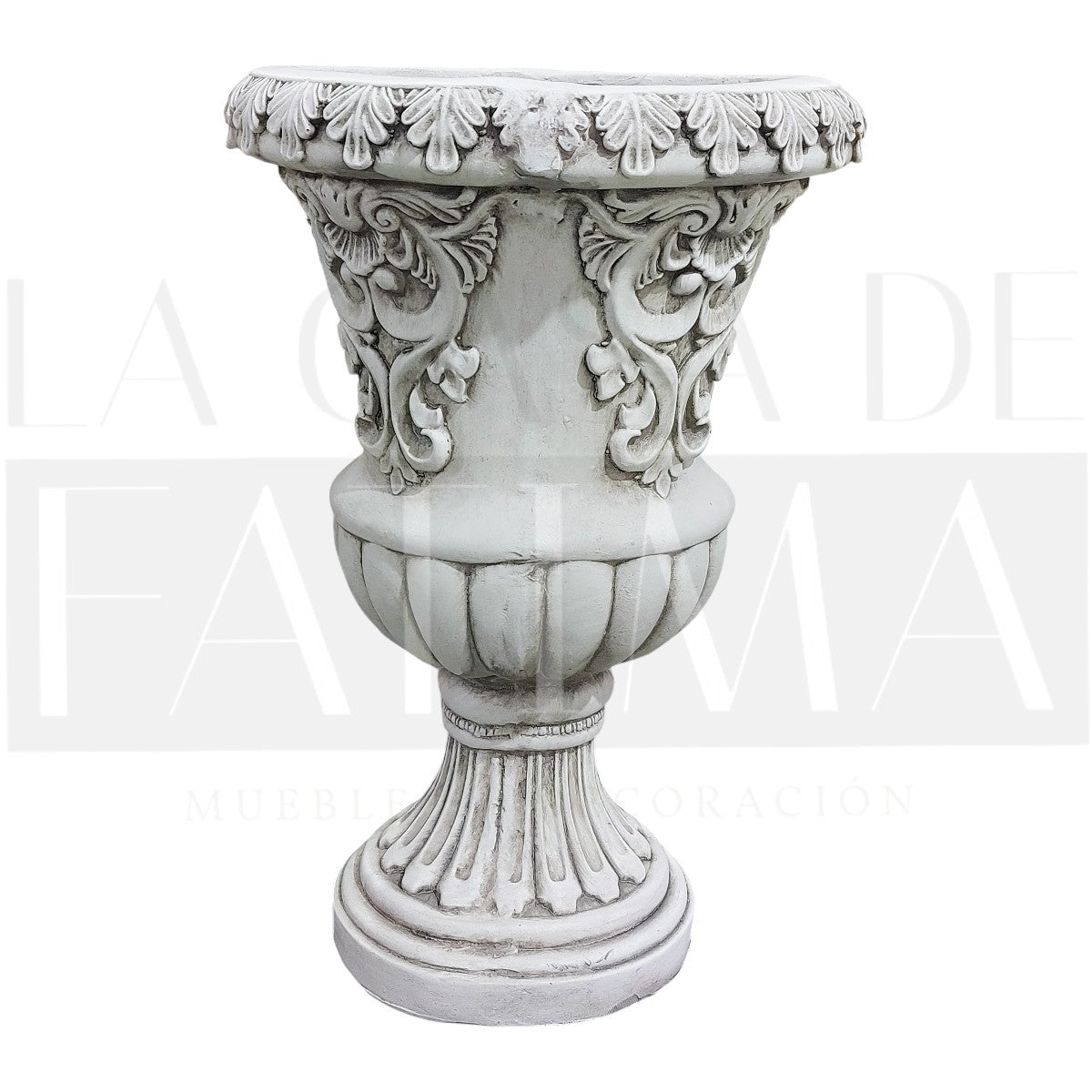 Maceta Clásica de Blanco Envejecido