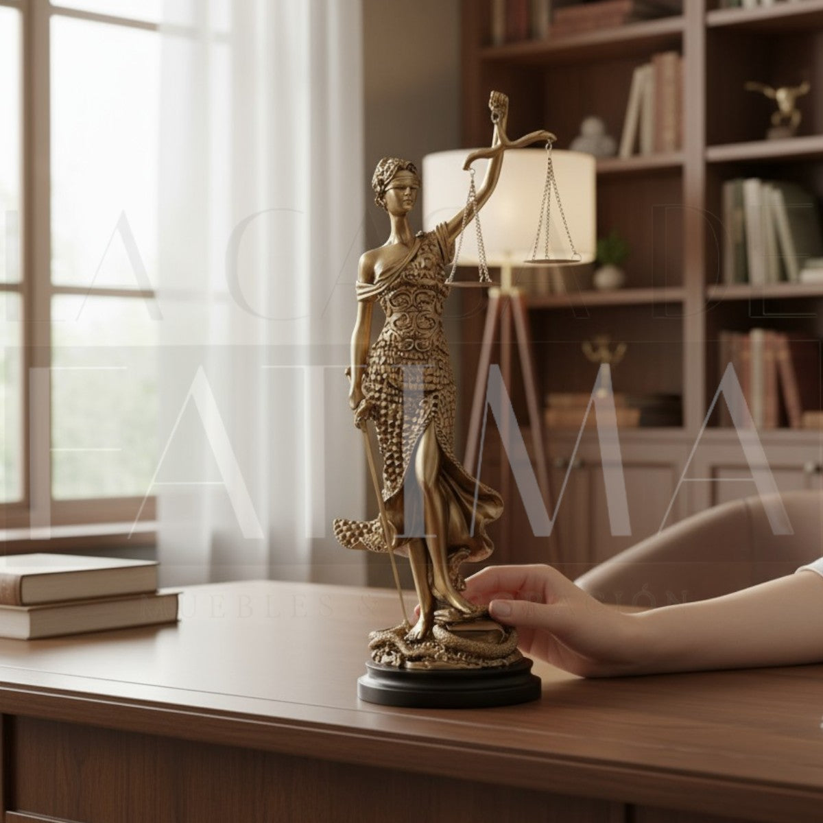 Figura Dama de La Justicia Dorado
