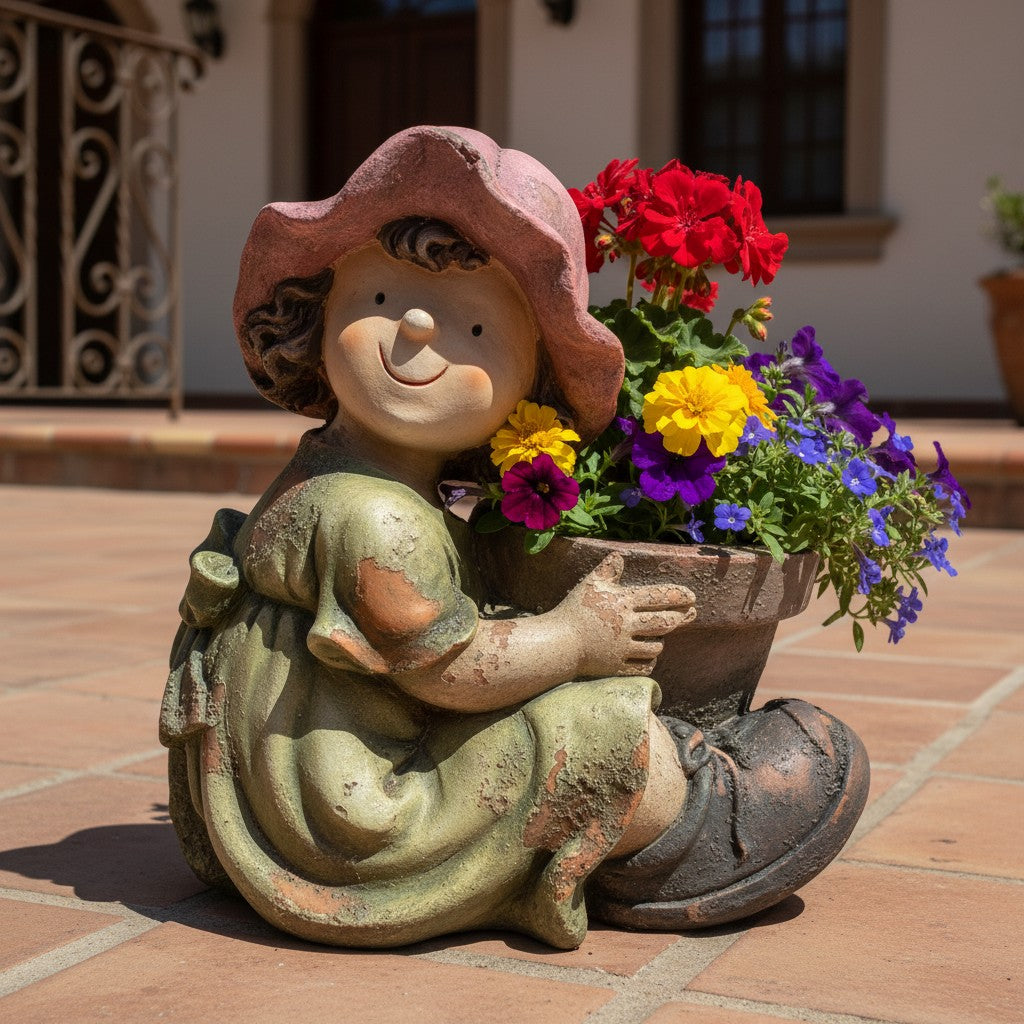 Maceta Niña Jardinero Vintage
