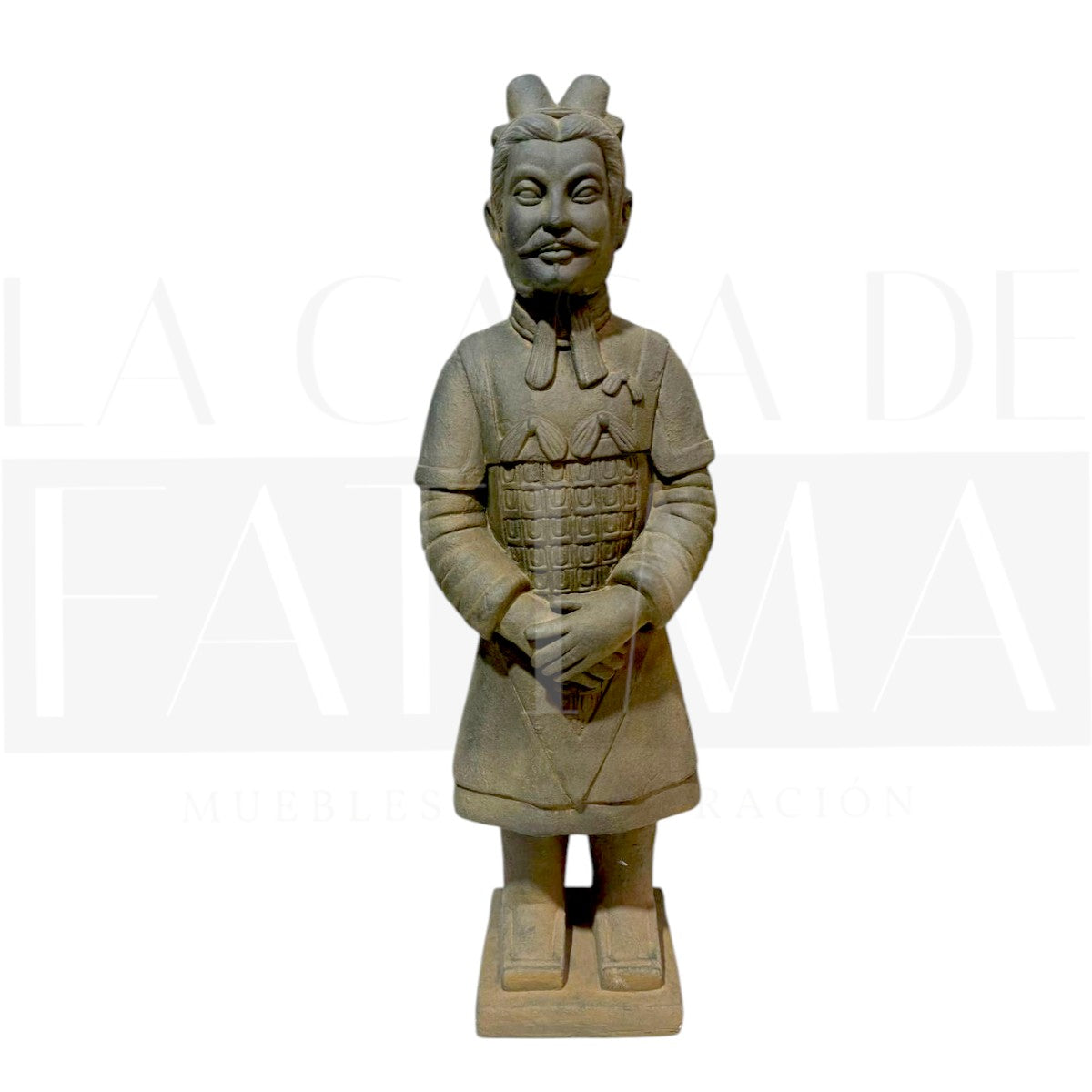 Soldado Guerrero Terracota de Pie Gris