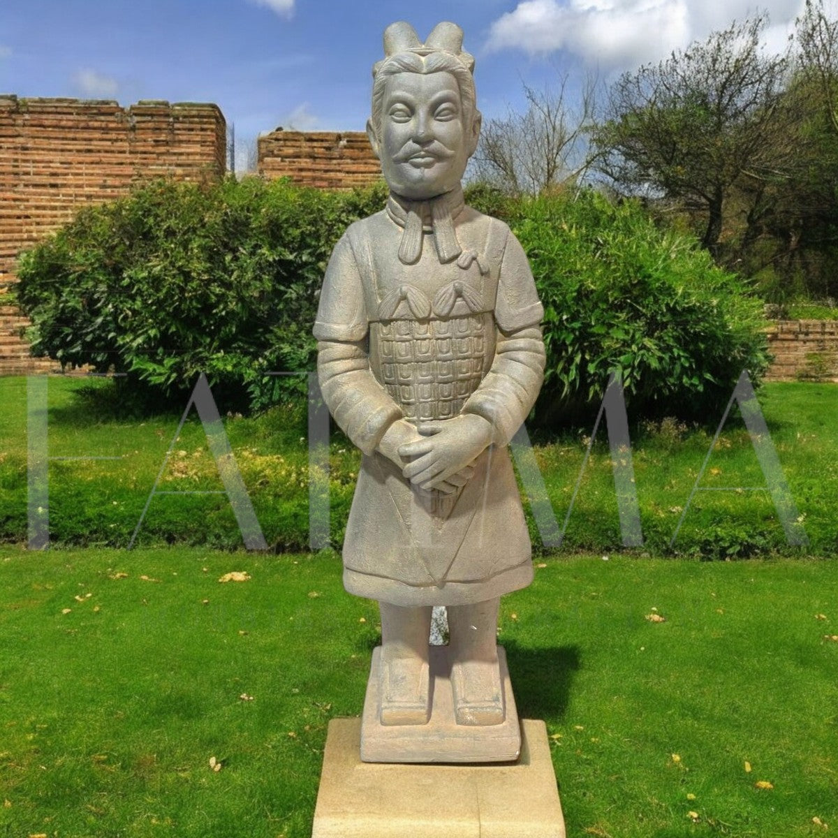 Soldado Guerrero Terracota de Pie Gris