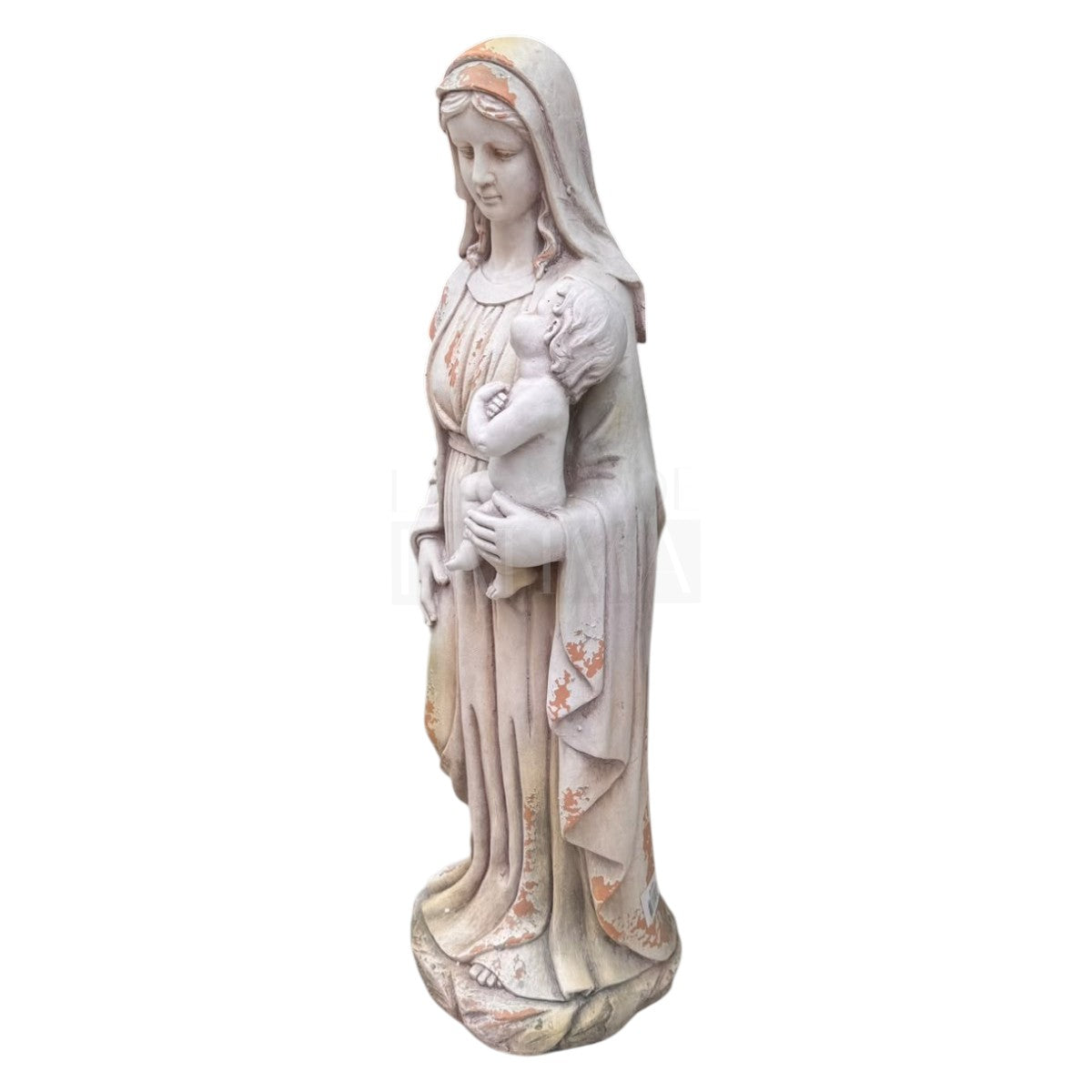 Figura Virgen María con Niño Jesús Vintage 94 cms.