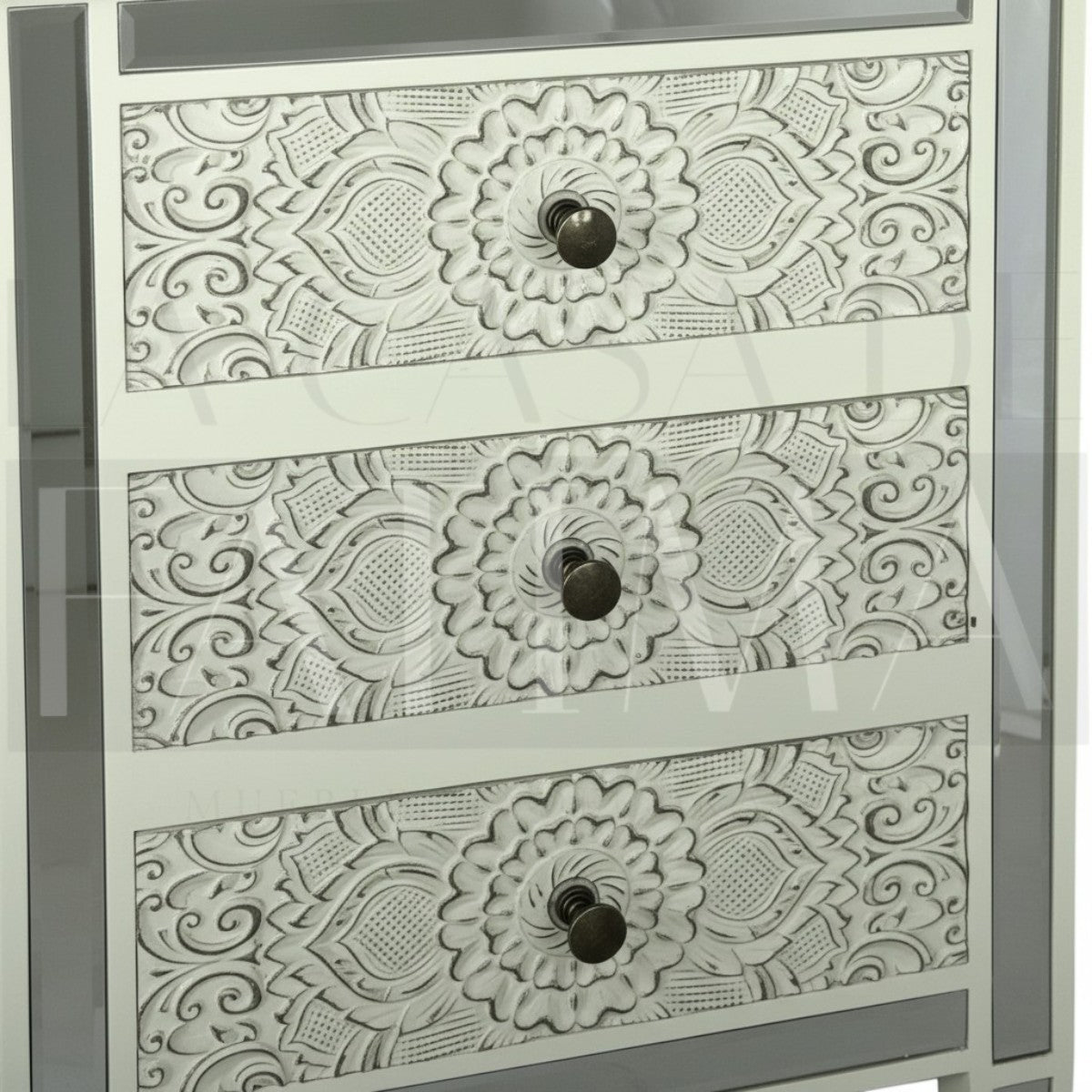 Velador Espejado 3 Cajones