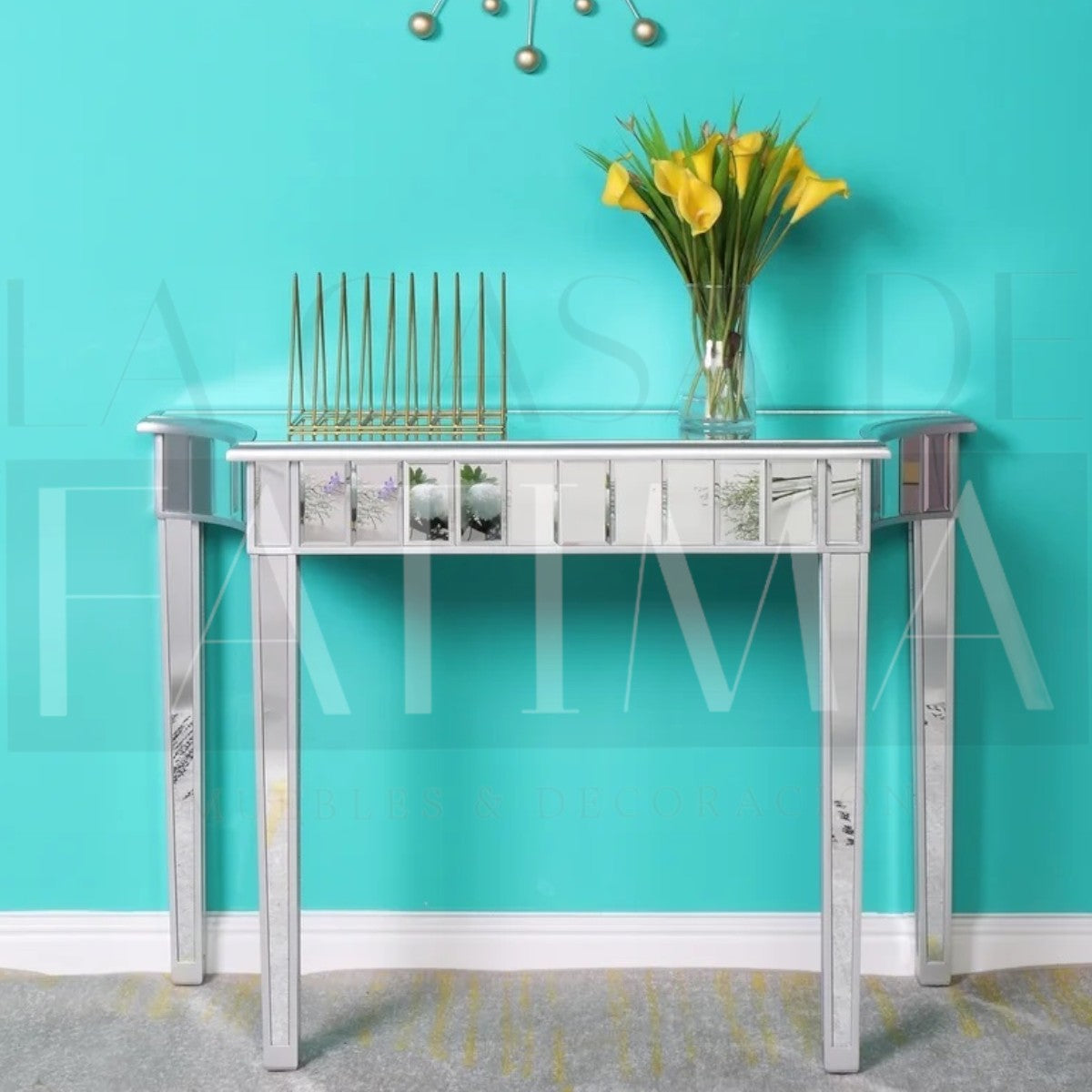 Mesa Arrimo Espejada Silver Glam