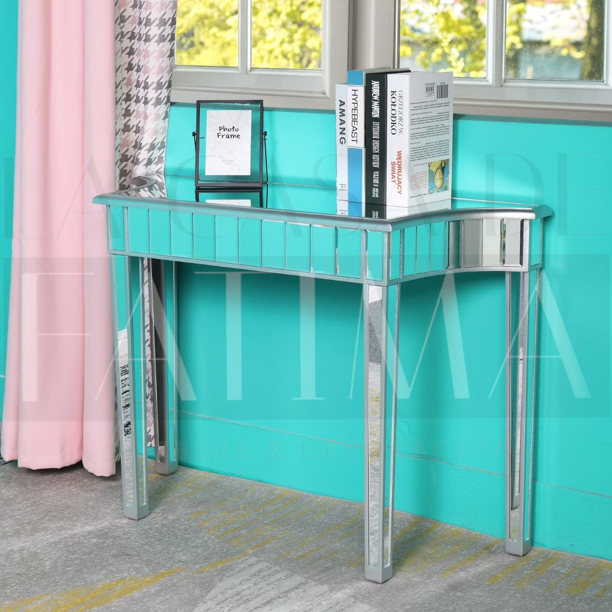 Mesa Arrimo Espejada Silver Glam