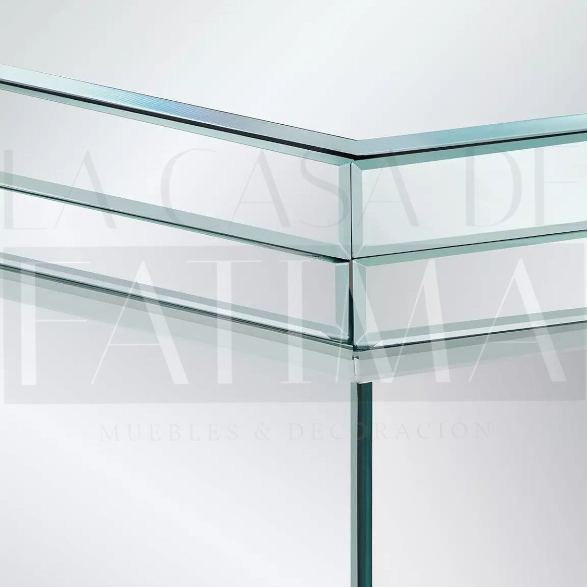 Mesa de Arrimo Espejado con 2 Cajones