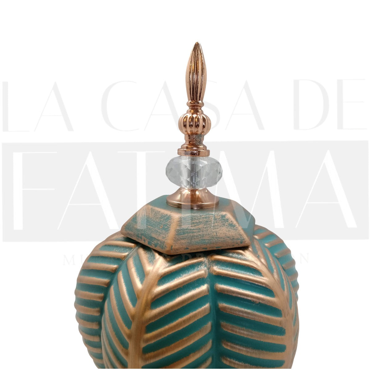 Jarrón Decorativo Verde Espiga 29 cms.