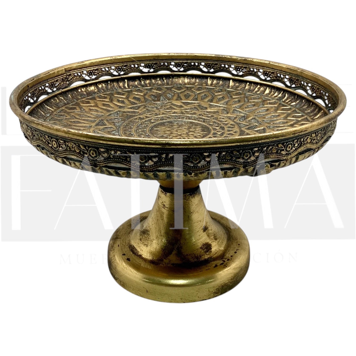 Bandeja Dorada con Pedestal