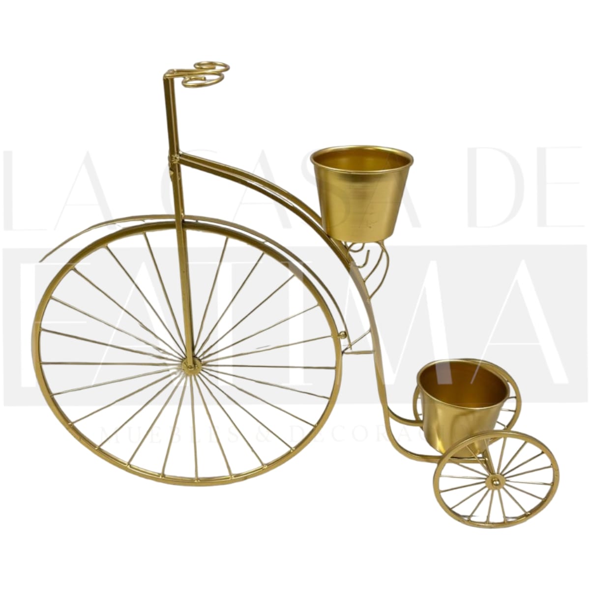 Portamaceta Metálica Dorada – Bicicleta