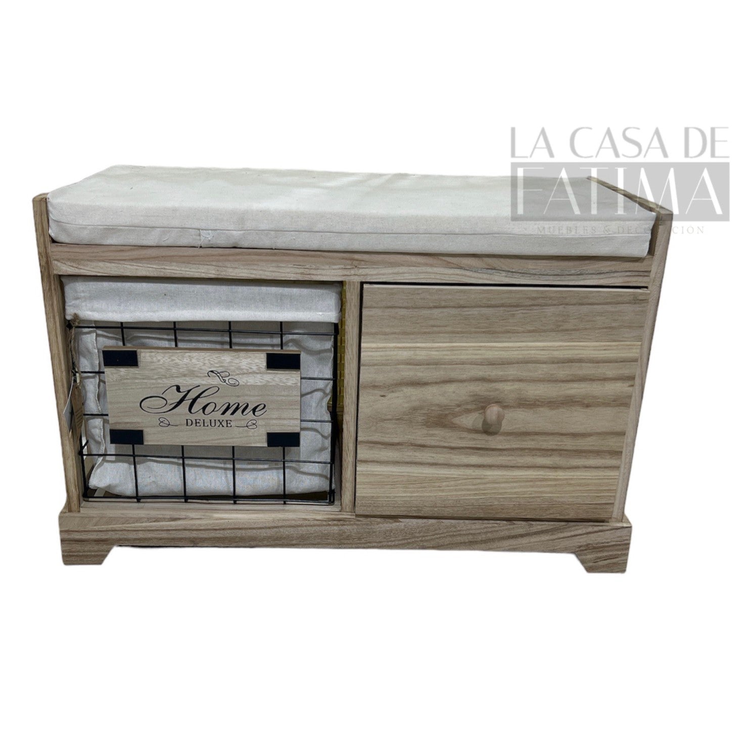 Banqueta Madera 2 cajones