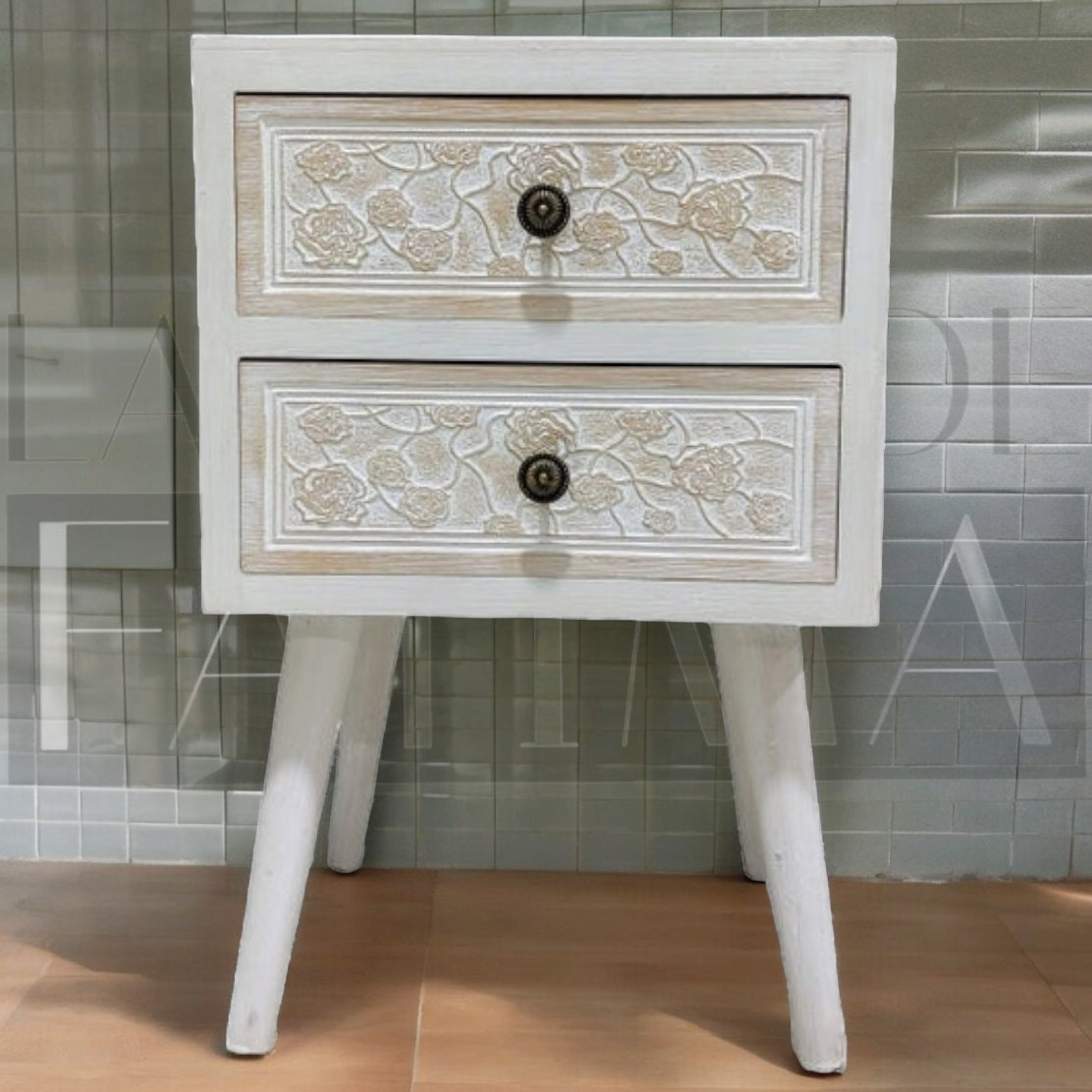 Velador Estampado Vintage 2 cajones