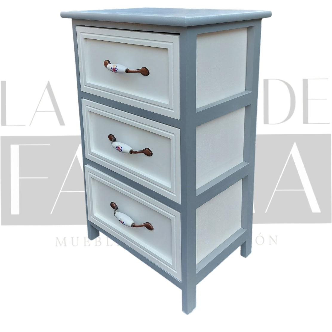 Velador Bi color 3 cajones