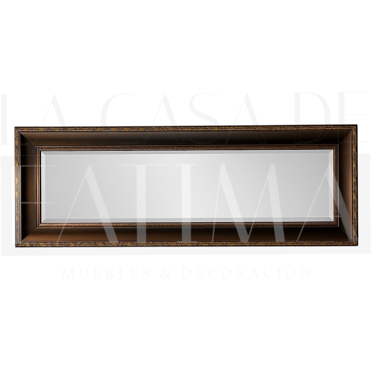 Espejo Biselado Mural Dark Brown Vintage