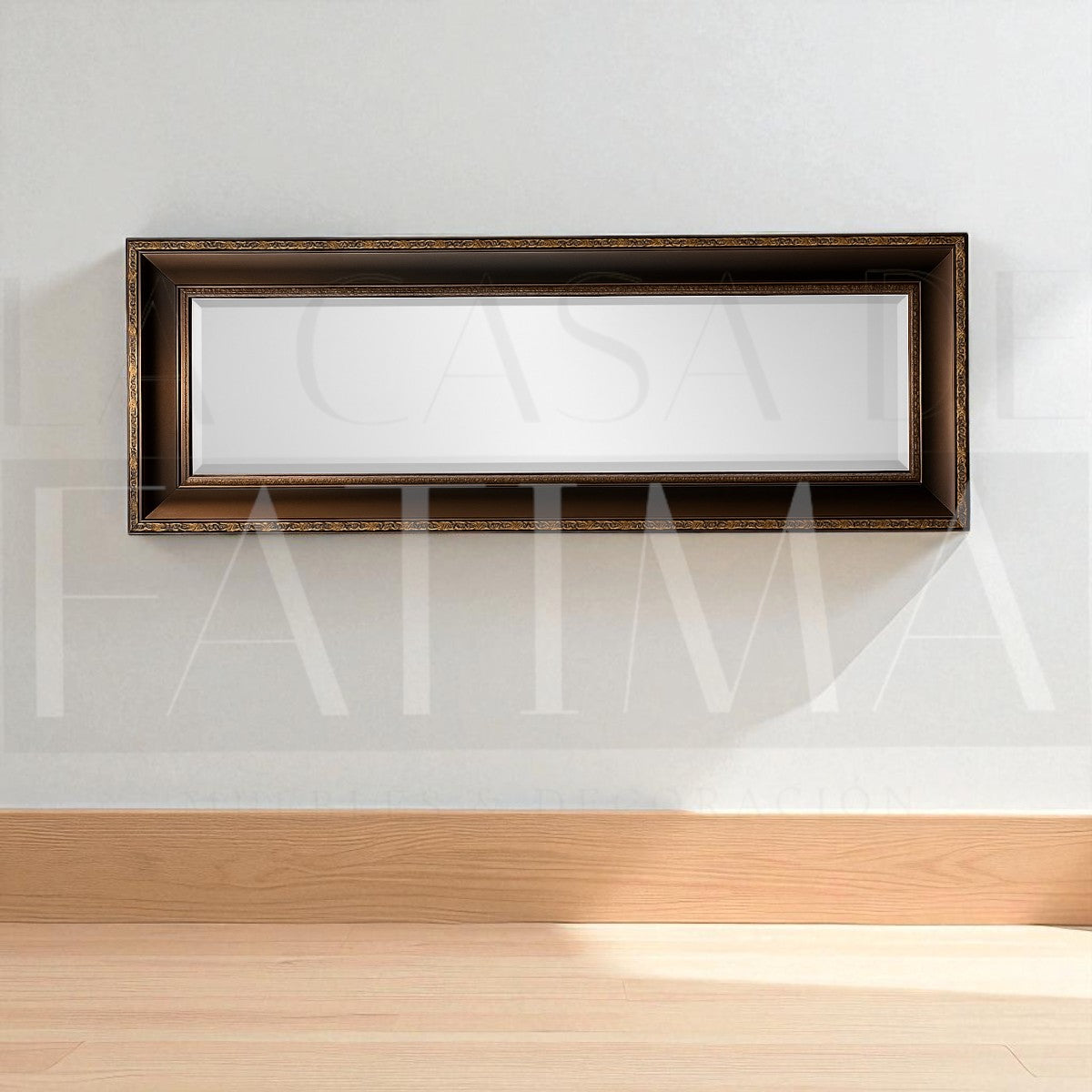 Espejo Biselado Mural Dark Brown Vintage