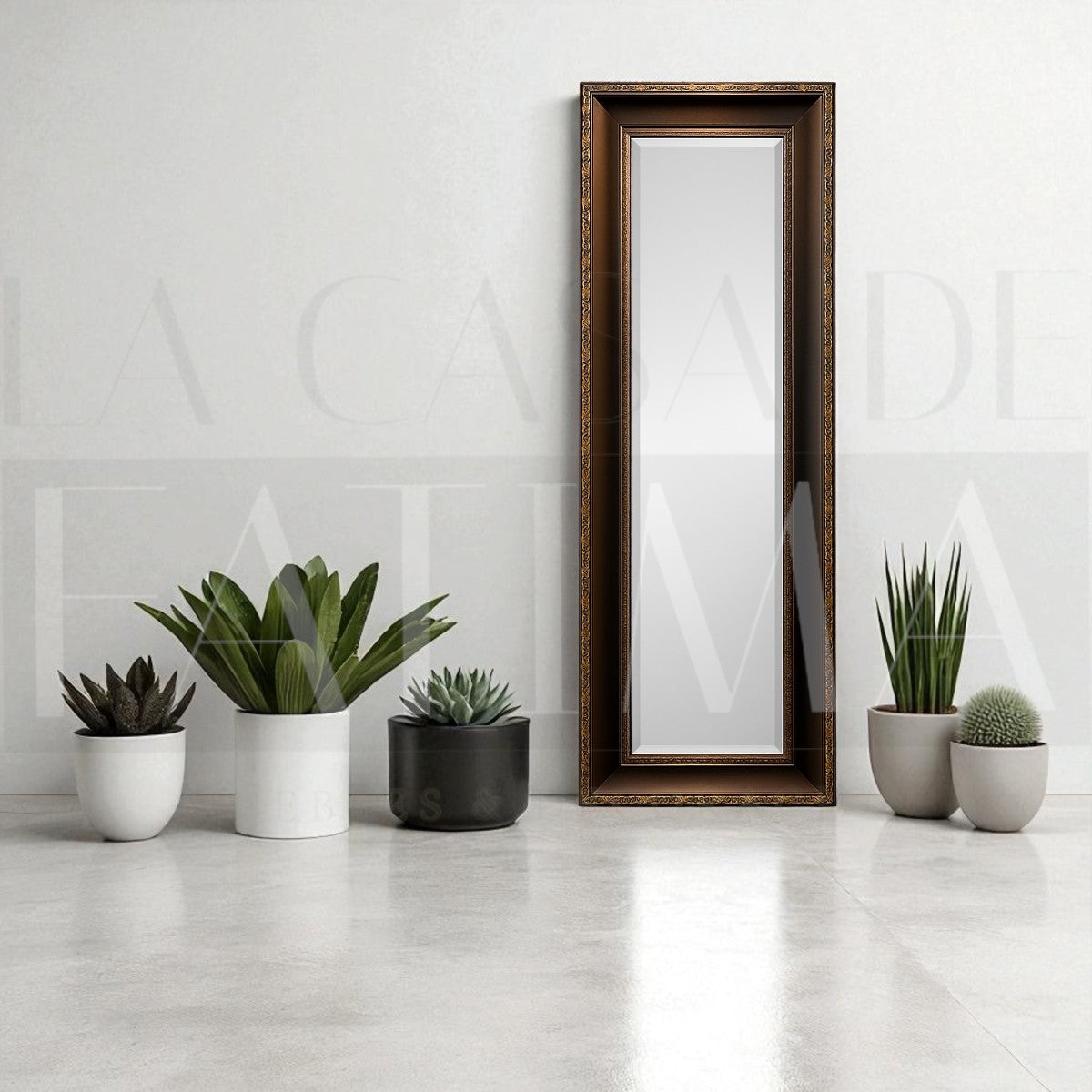 Espejo Biselado Mural Dark Brown Vintage