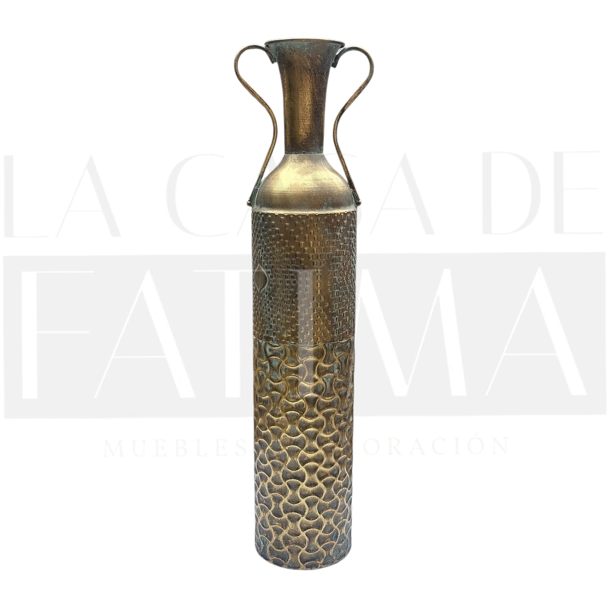 Jarrón Metálico Tubular color Bronce