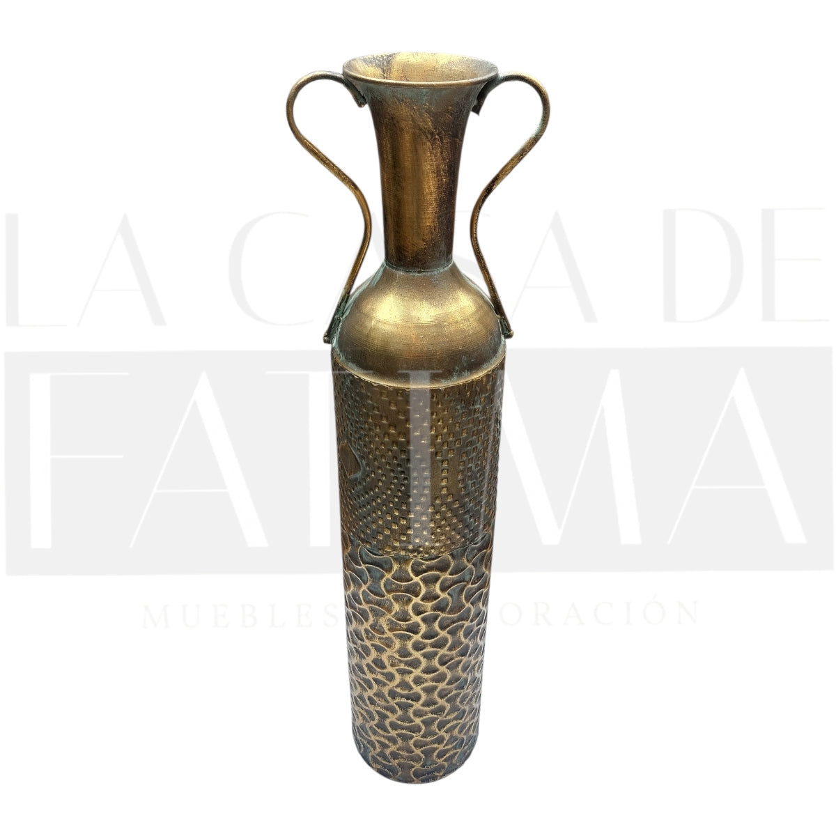 Jarrón Metálico Tubular color Bronce