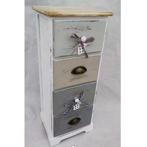 Cabinet Shabby Gris 4 Cajones