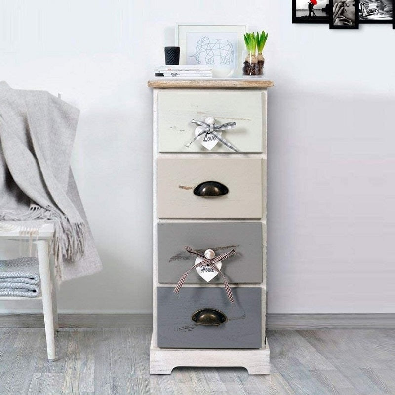 Cabinet Shabby Gris 4 Cajones