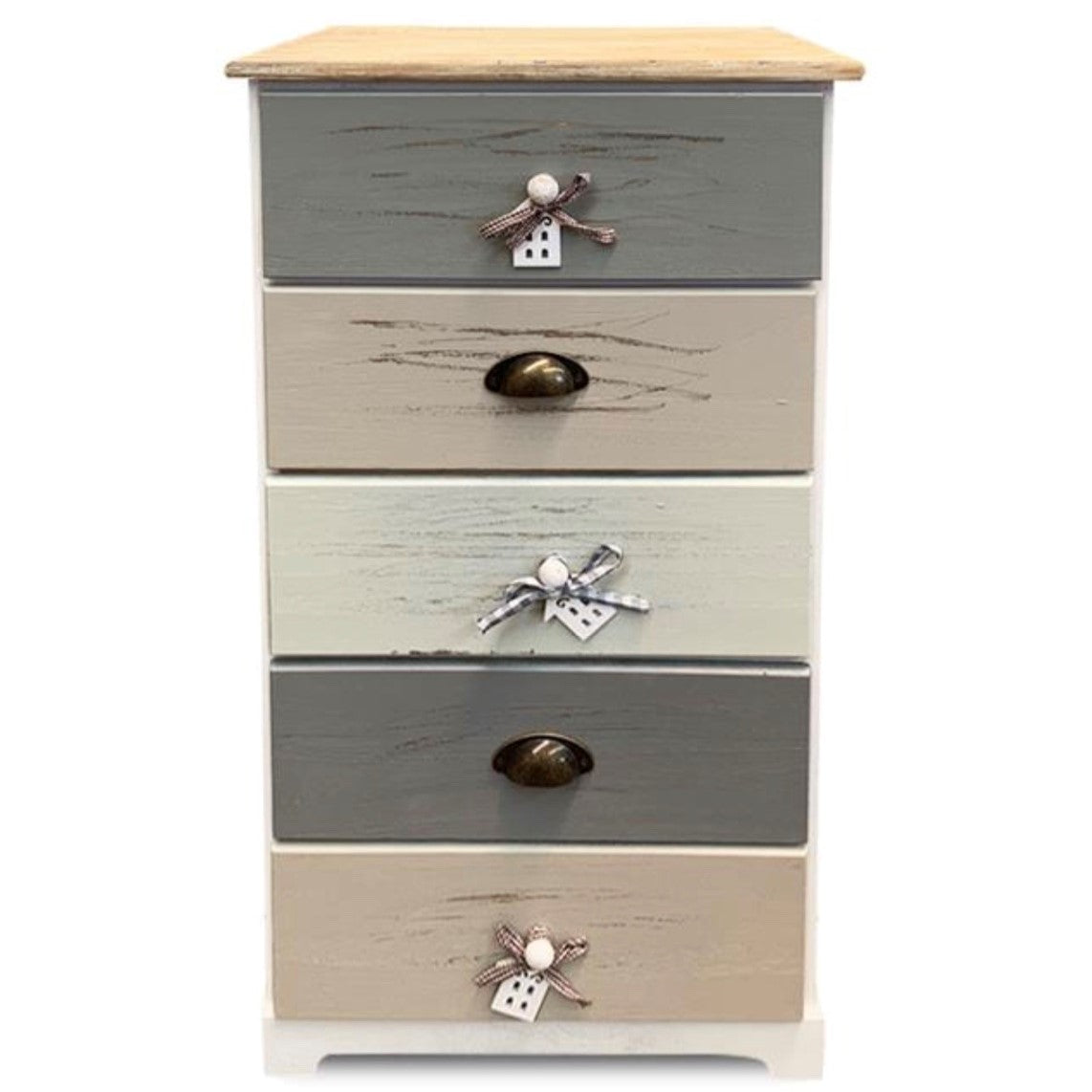 Cabinet Shabby Gris 5 Cajones