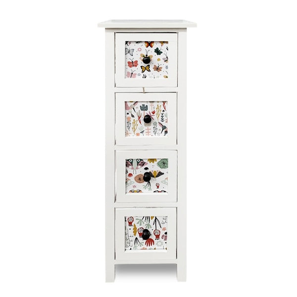 Mini Cabinet Blanco 4 Cajones Colores