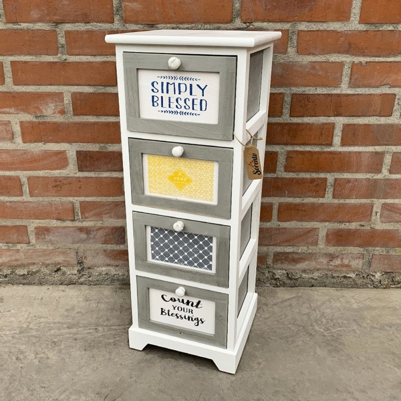 Cabinet Vintage Gris 4 Cajones