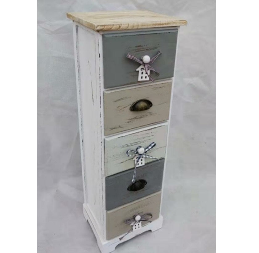 Cabinet Shabby Gris 5 Cajones