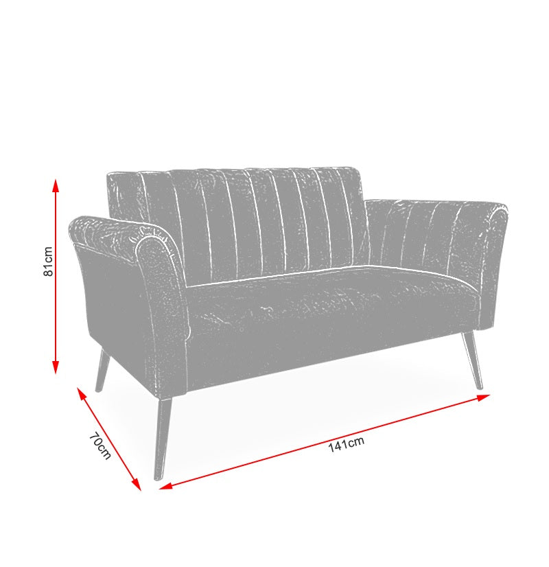 Sofá de felpa 2 cuerpos azul rey