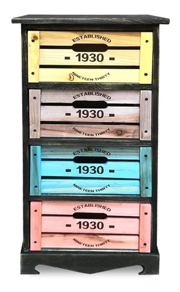 Cabinet café con 4 cajones 1930 en colores