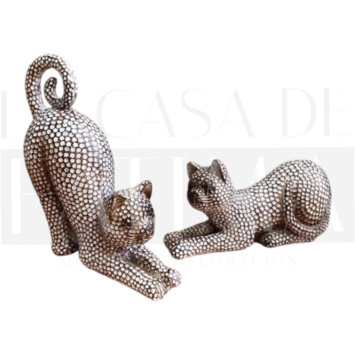 Figura Decorativa Set Gatos Jugando